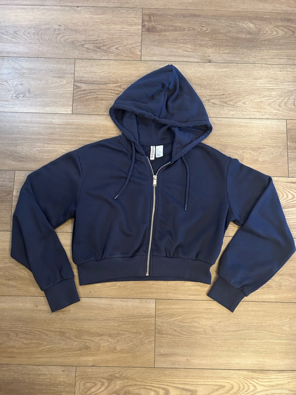 H&M Divided Navy Blue Full Zip Fleece Lined Hoodie Sweatshirt Small